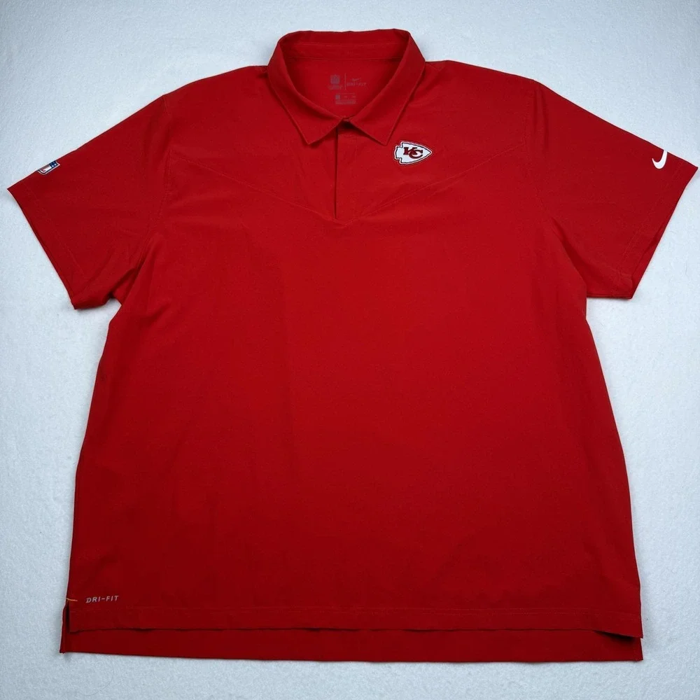 Kansas City Chiefs Polo Shirt Mens 3XL Red NFL Football Nike Dri Fit On‎ Field